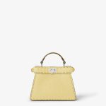 FENDI Peekaboo ISeeU Petite Yellow Selleria bag with 306 hand-sewn topstitches
